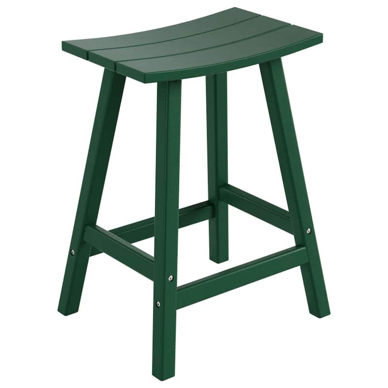Polytrends Laguna Hdpe All Weather Outdoor Patio 24" Saddle Seat Counter Stool (Set Of 2)