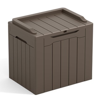 Furniwell 32 Gallon Outdoor Resin Deck Box with Seat