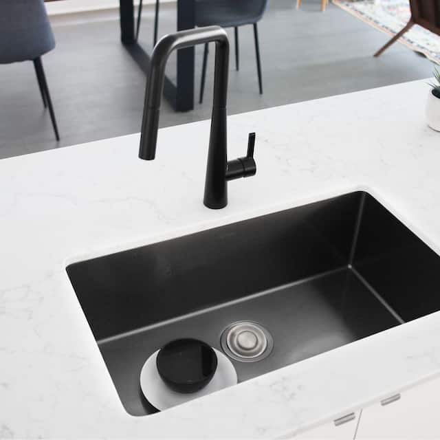 STYLISH 30 inch Single Bowl Undermount Stainless Steel Kitchen Sink in