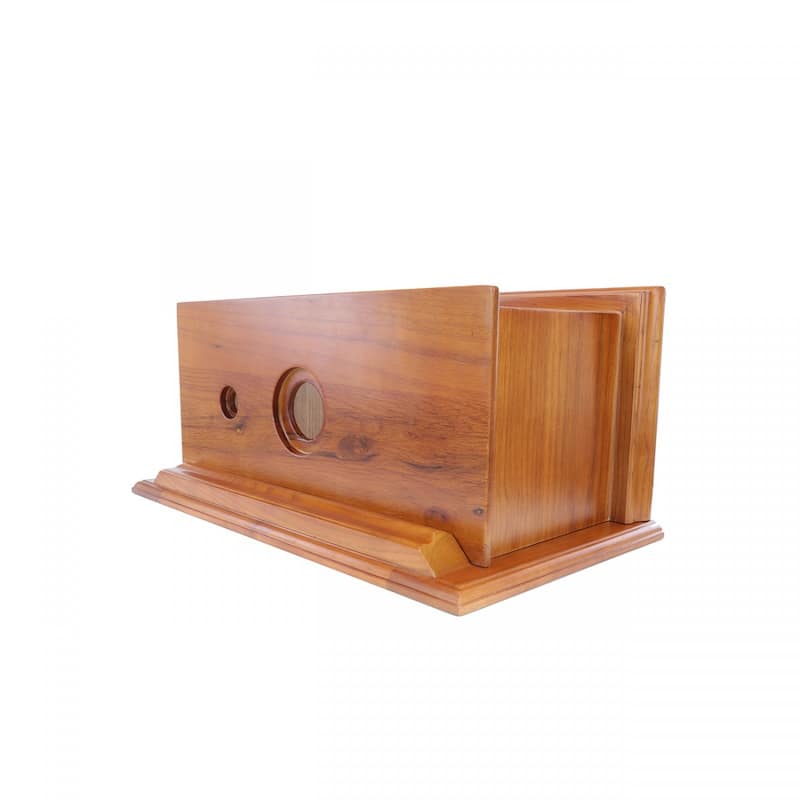 Light Mahogany Wooden Flat Front Panel High Tank Toilet Part Tank Only