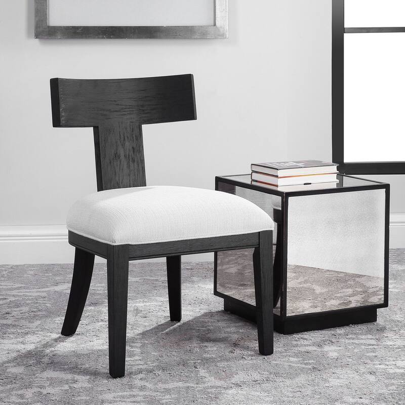 Uttermost Idris 21" Wide Klismos Style Chair with Slubbed Fabric