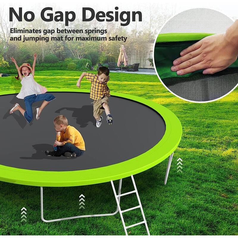 Upgraded 14FT Trampoline for Kids and Adults with Basketball Hoop and Net