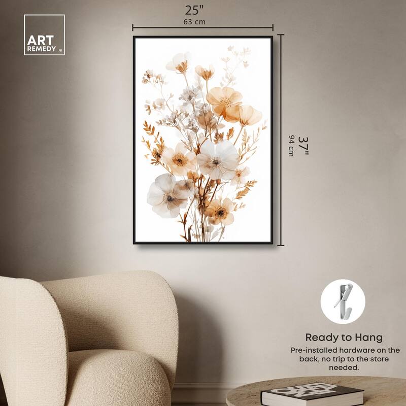 Parchment Petals Canvas by Art Remedy