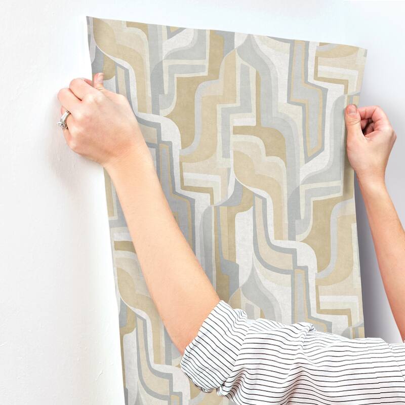 A-Street Prints Tulum Khaki Surreal Shapes Wallpaper