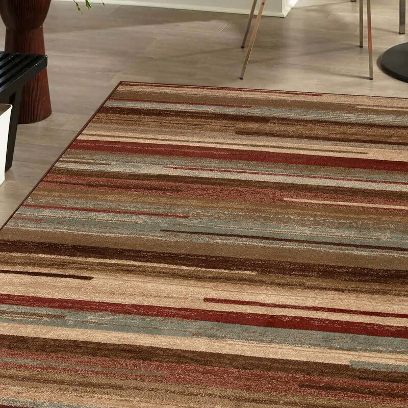 Superior Stripes Abstract Lines Power-Loomed Indoor Area Rug
