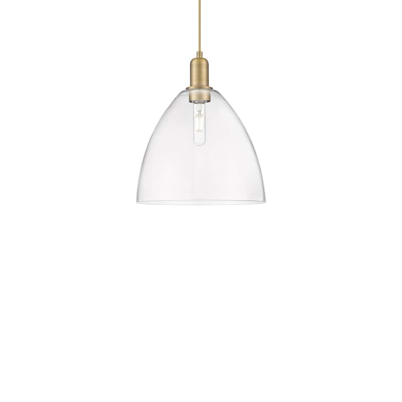 Innovations Lighting 716-1P-14-12 Bristol Pendant Bristol 12" Wide - Brushed Brass / Clear