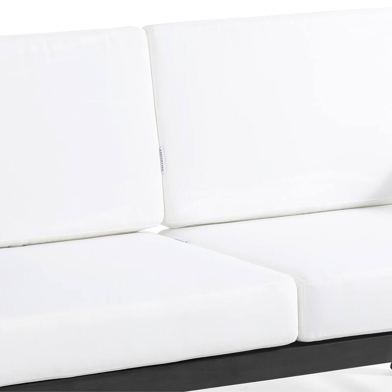 Teak Outdoor Patio Club Chairs Loveseat with Cushions