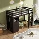 preview thumbnail 6 of 18, Espresso Twin Size Loft Bed with Wardrobe, Storage Shelves and Ladder for Kids, Boys and Girls