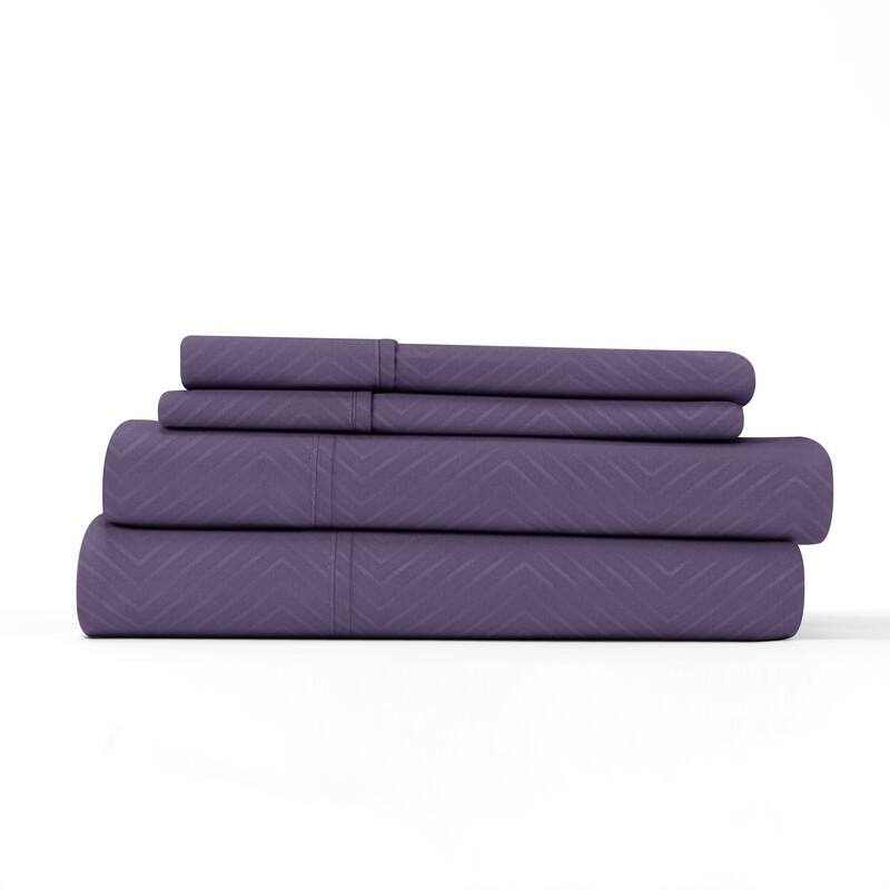 Becky Cameron Chevron 4-piece Deep Pocket Bed Sheet Set
