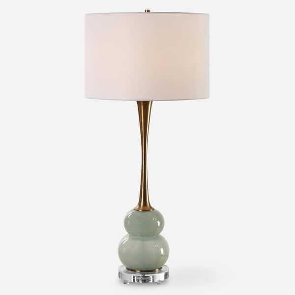 slide 2 of 8, Uttermost Sanctuary Green Gray Table Lamp - 35.25'' H X 16.5'' W X 16.5'' D
