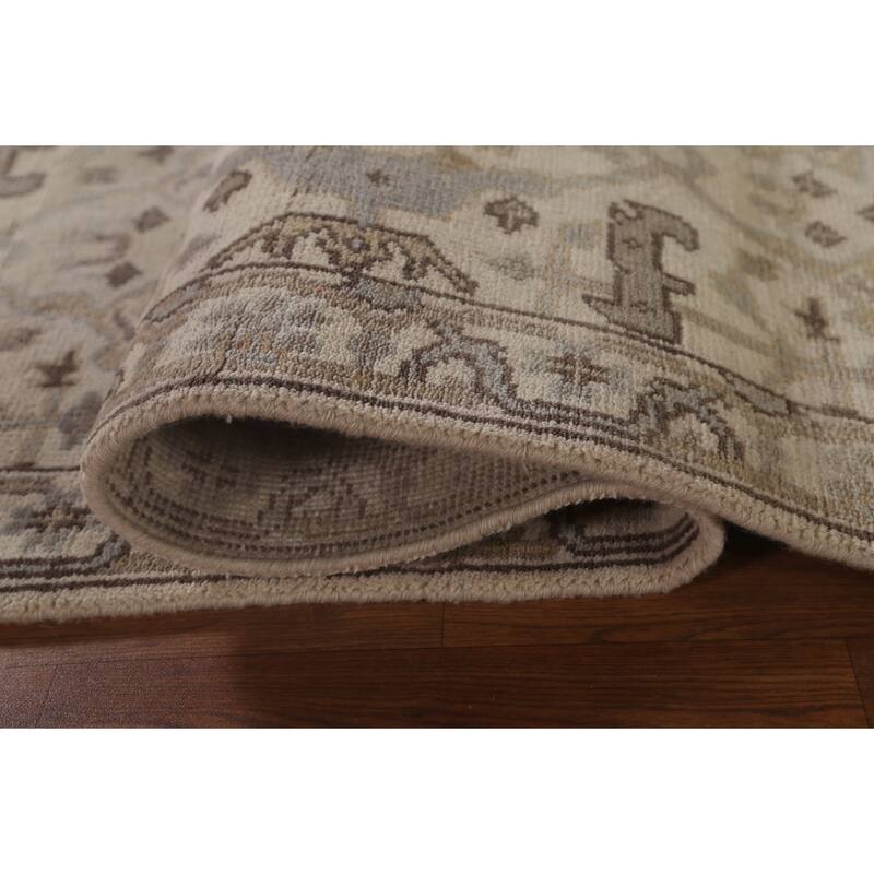 Ivory / Beige Oushak Oriental Runner Rug Handmade Wool Carpet - 2'7"x 11'10"