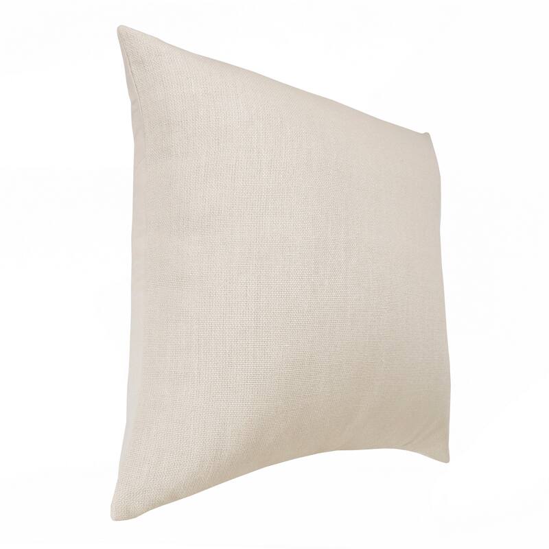 Sevita Hand-Woven Solid Linen Throw Pillow, 20" x 20"