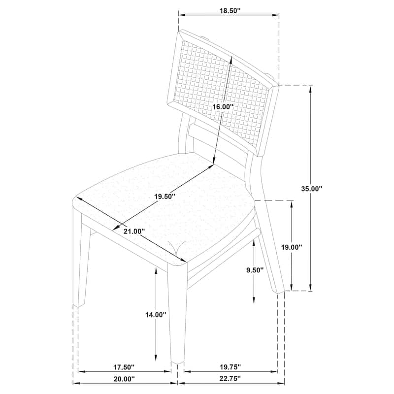 Kailani Rectangular Wood Dining Table Set Beige Oak