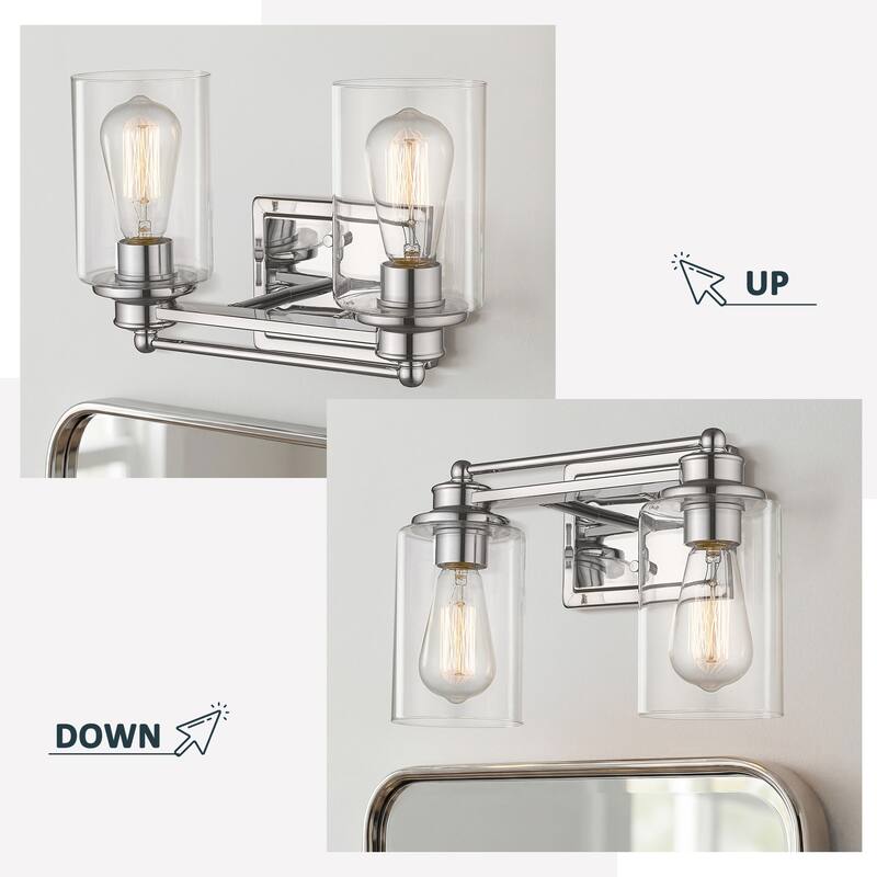 Bathroom Vanity Light,Wall Sconce Lamp Over Mirror with Clear Glass Shade