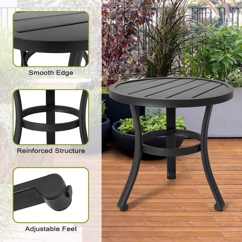 3-Piece Patio Bistro Set, Stackable Design, Powder-Coated Metal Frame