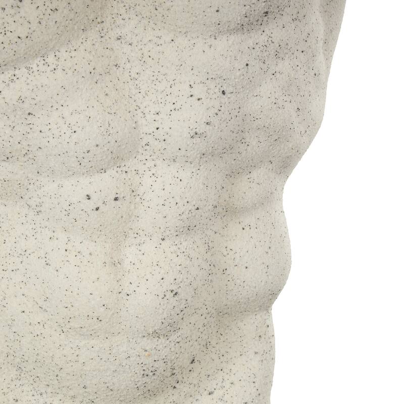 Polystone People Textured Sculpture with Black Speckles - White - Roche River Decor