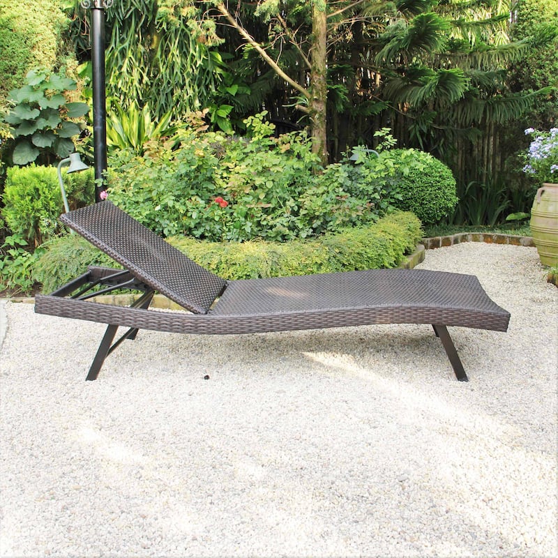 M4H Faro Recline Patio Single Chaise Lounge with 5-Position Backrest