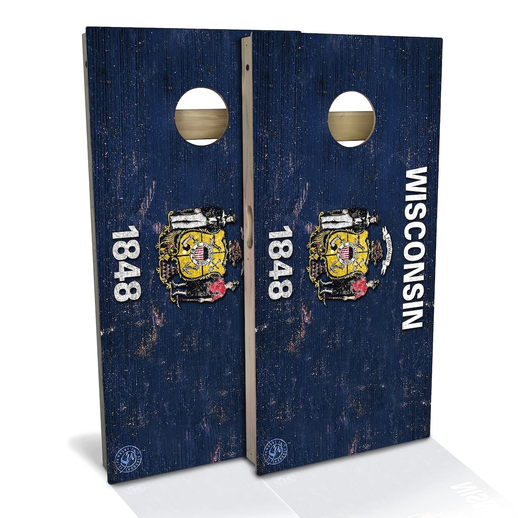 Wisconsin Flag Outdoor Cornhole Board Set
