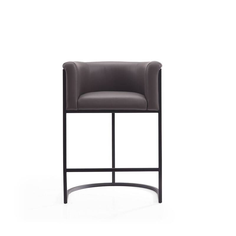 Manhattan Comfort Cosmopolitan 33.8 in. Black Metal Counter Height Bar Stool (Set of 3)