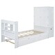 preview thumbnail 3 of 32, Twin Size Platform Bed with Storage Headboard and Footboard, Pull Out Shelves and Twin Size Trundle, Gray