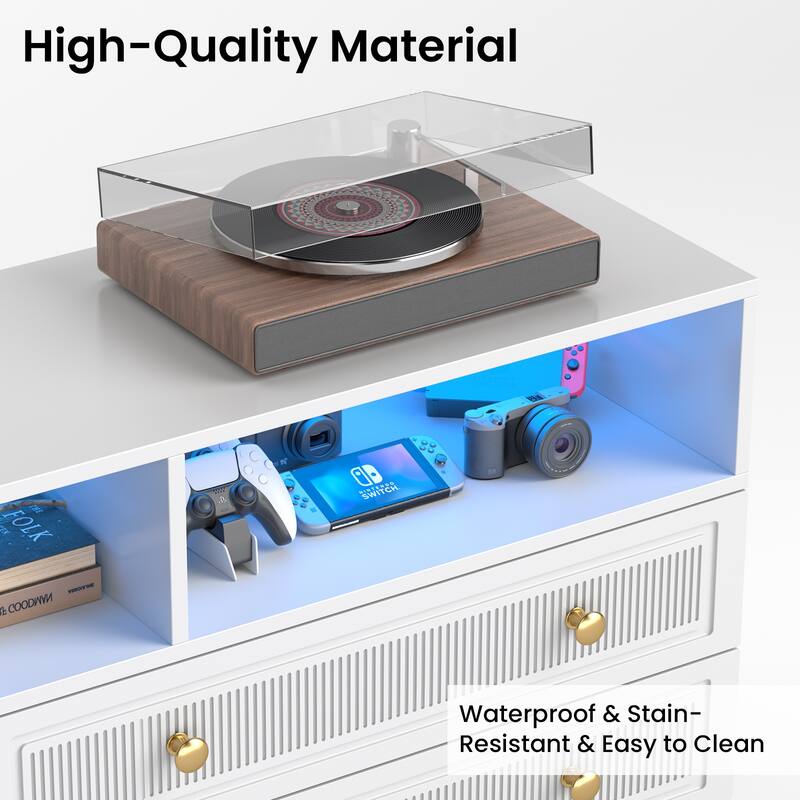 Pocassy Modern LED TV Stand for Living Room