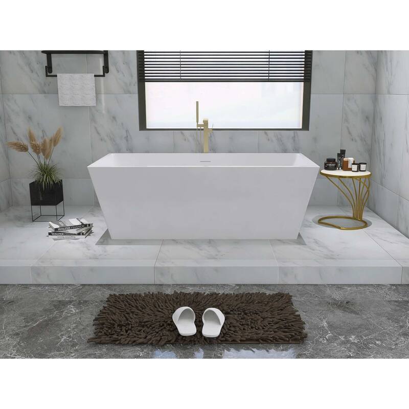 Timothy Soaking Rectangular Bathtub in Glossy White