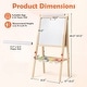 preview thumbnail 3 of 4, Natural Adjustable Double-Sided Easel with 3 Paint Cups and 2 Small Tool Trays - 17"-21.5" x 21.5" x 45.5"-57.5"