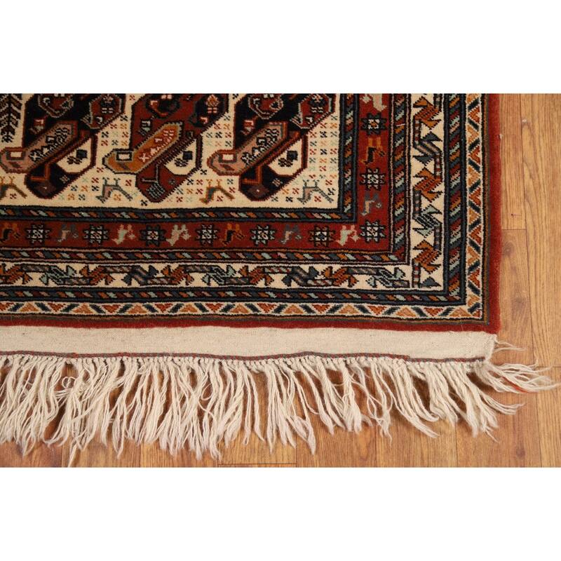 Vegetable Dye Qashqai Persian Runner Rug Handmade Wool Carpet - 2'5"x 14'5"