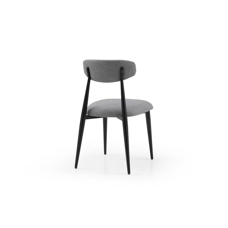 Modern Upholstered Curved Backres Dining Chairs with Metal Frame