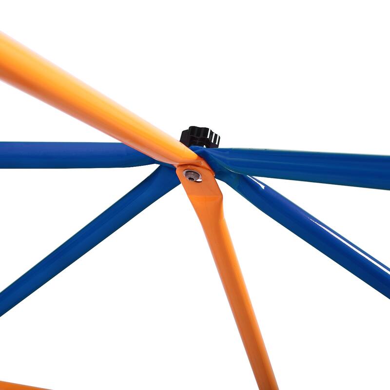 Outdoor Dome Climber, Monkey Bars Climbing Tower, Jungle Gym Playground for Kids Aged 3-10, Blue & Yellow