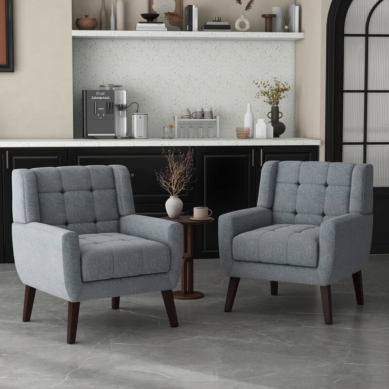 Set of 2 Tufted Upholstered Accent Armchair