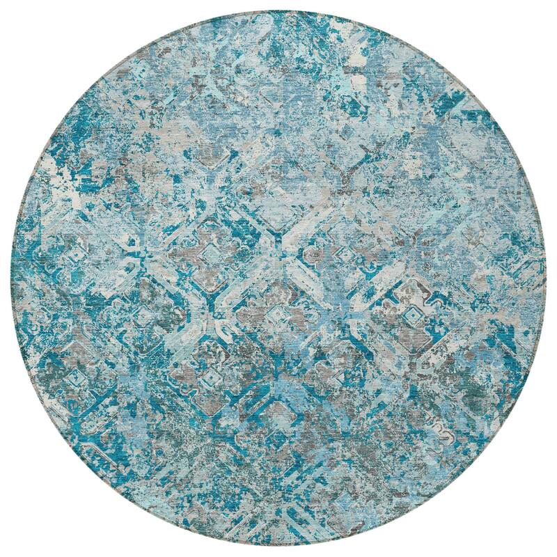 HomeRoots Geometric Transitional Rectangle Outdoor Rug