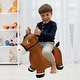 preview thumbnail 24 of 41, BounceZiez Inflatable Bouncy Ride-On Hopper with Pump Brown Horse