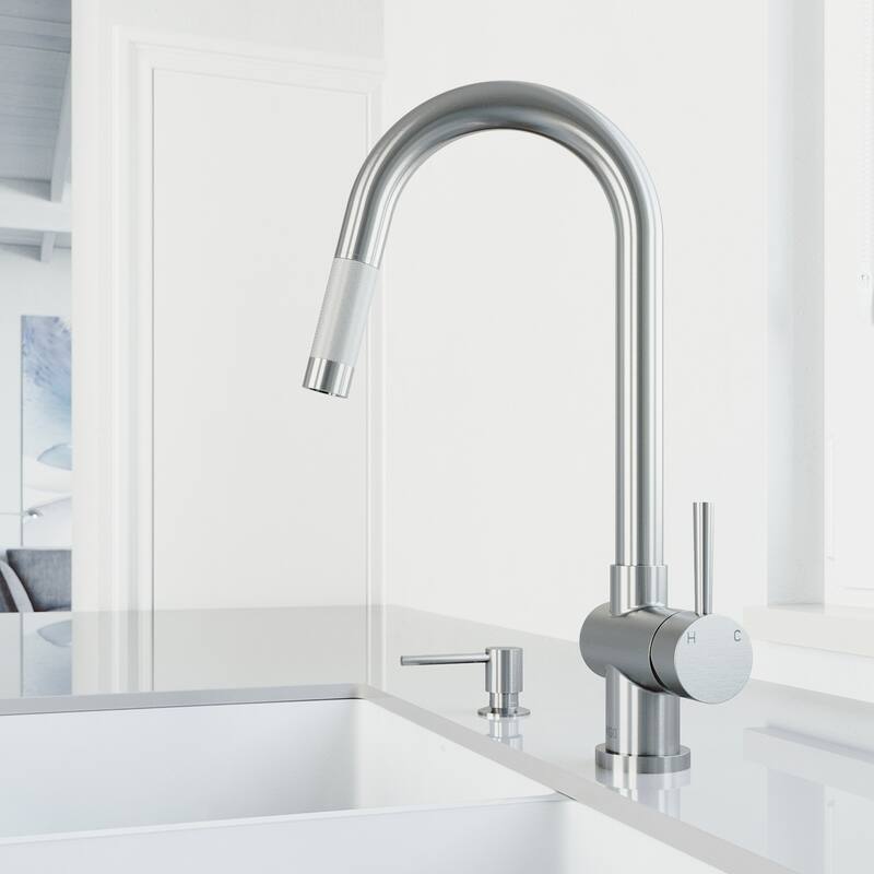 VIGO Gramercy 17" H Single Handle Pull-Down Spout Kitchen Faucet