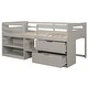 preview thumbnail 29 of 31, Wooden Twin Size Loft Bed with Two Shelves, Two Drawers and Guardrails