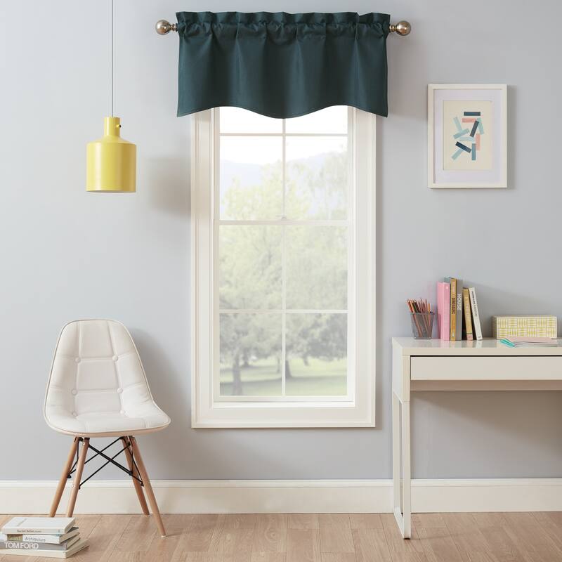 Eclipse Kendall Solid Scalloped Valance - Teal