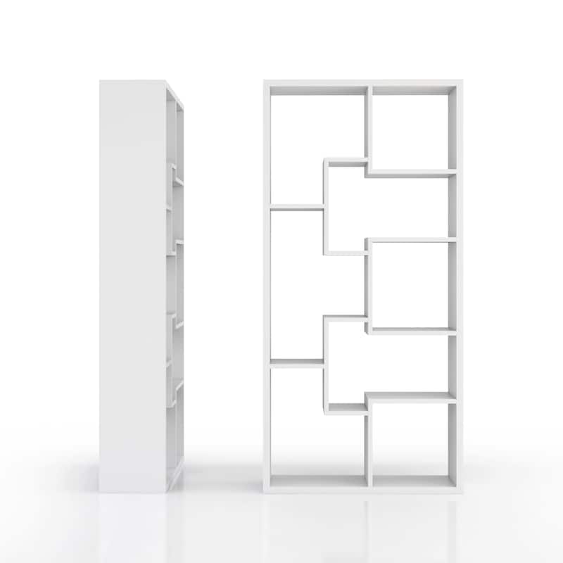 DH BASIC Modern 73-inch 8-Open Shelf Display Bookcase by Denhour