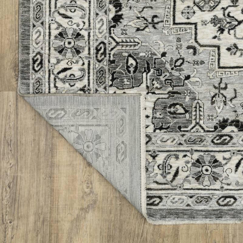 Style Haven Cádiz Compass Medallion Grey/Ivory Area Rug