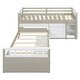 preview thumbnail 9 of 24, L-shaped Space-Saving Twin Loft and Platform Bed with 7 Drawers and Full Guardrails