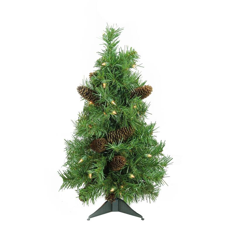 2' Green Full Dakota Pine Artificial Christmas Tree Clear Lights - 2 Foot