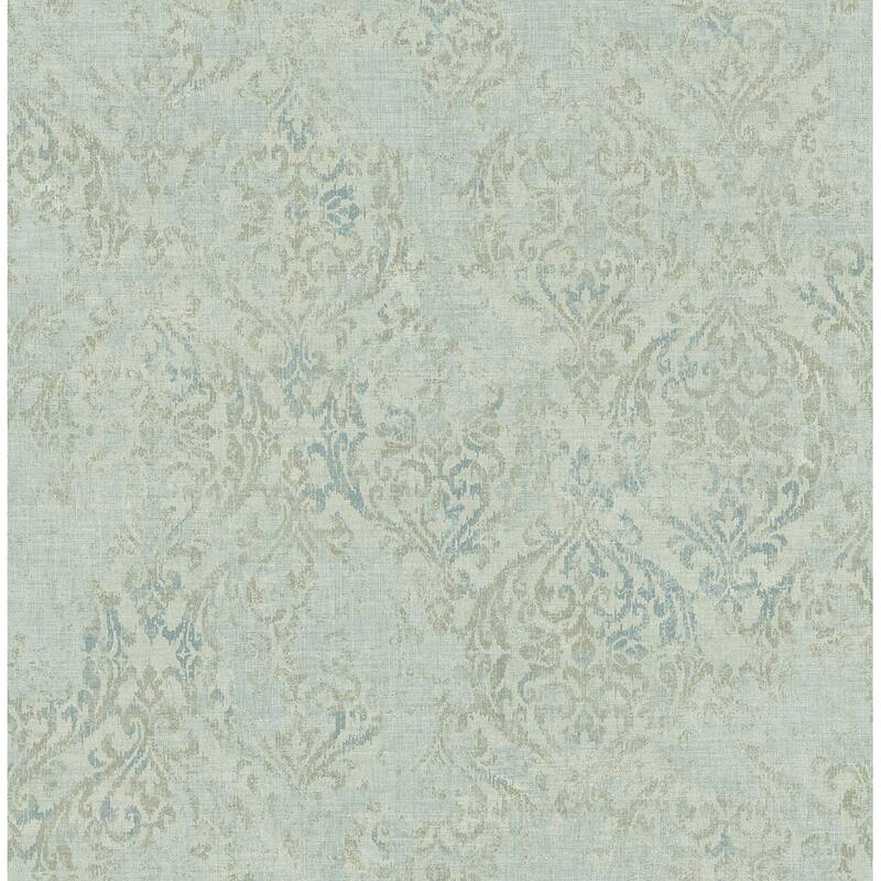 Seabrook Designs Kilian Distressed Damask Unpasted Wallpaper
