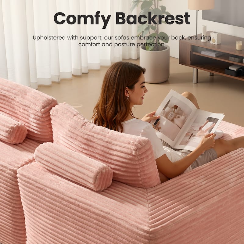 ​​OVIOS Lazy Chaise Lounge Sofa with Ottoman​