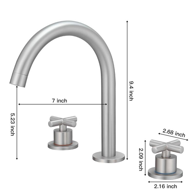 Widespread Bathroom Faucet 3-Hole Double Handle Vanity Tap with Pop-Up Drain