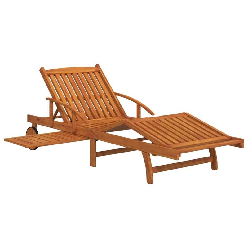 vidaXL 2 Piece Sunlounger Set with Table Solid Wood Acacia - 78.7" x 26.8" x 11.8"/24.4"/30.3"/33.5"