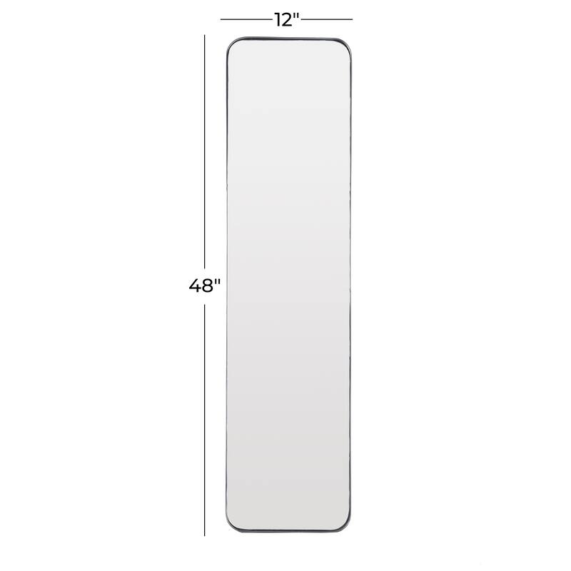 Iron Contemporary Wall Mirror - 12 x 2 x 48