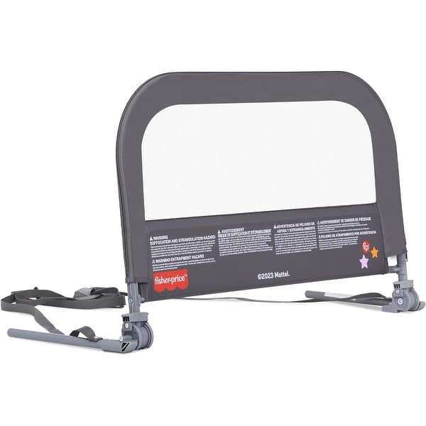 slide 2 of 12, Dream On Me Fisher-Price Little Naps Bed Rail for Todlders in Grey Grey