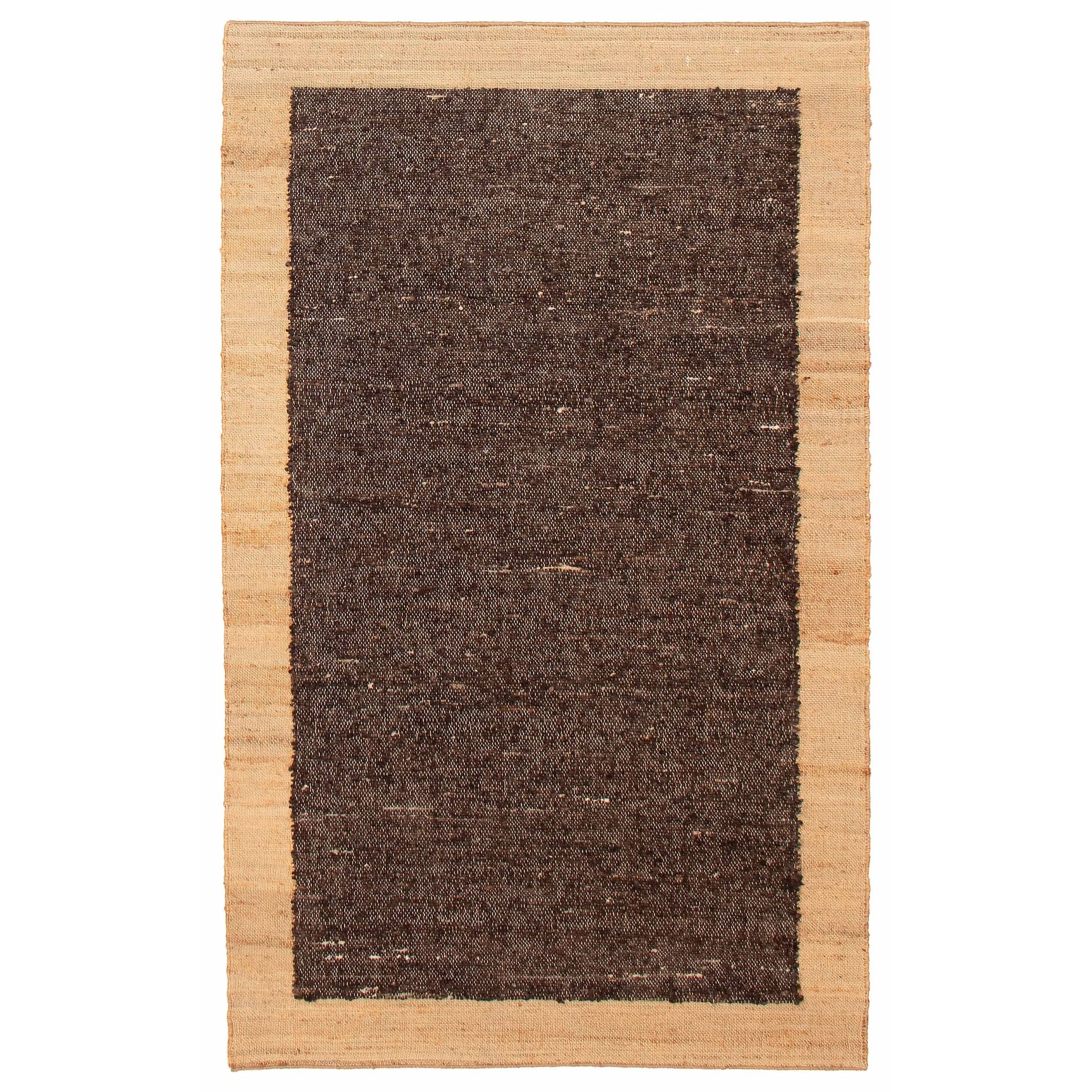 ECARPETGALLERY Hand Woven Zahara Dark Brown Dhurrie