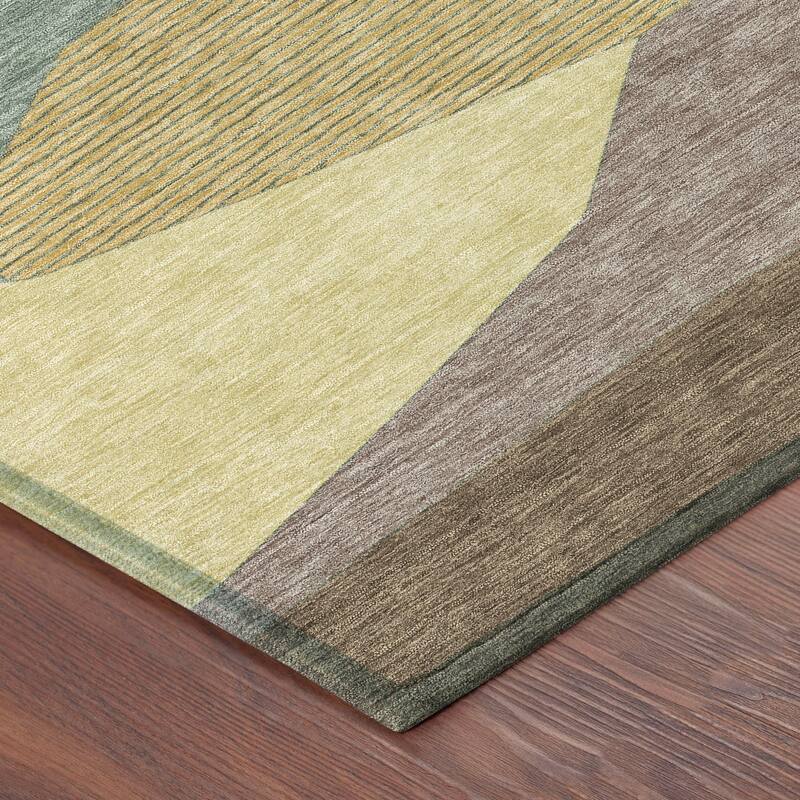 Machine Washable Indoor/ Outdoor Modern Dacono Chantille Rug