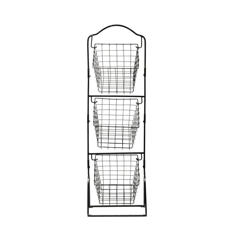 Gourmet Basics by Mikasa Rio 3 Tier Metal Floor Standing Fruit Storage Basket - 14.5" x 49"