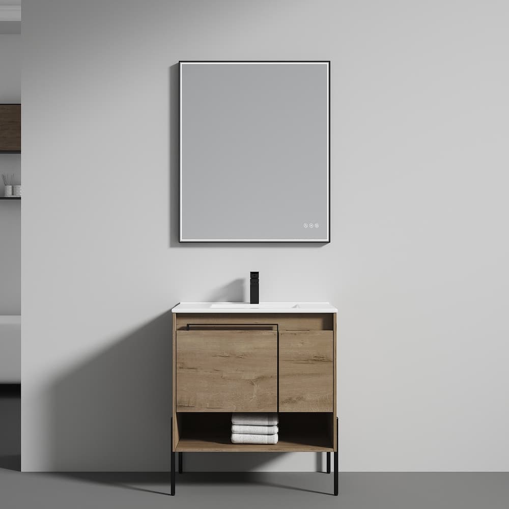 Blossom Turin 30 Inch Freestanding Bathroom Vanity with Ceramic Sink